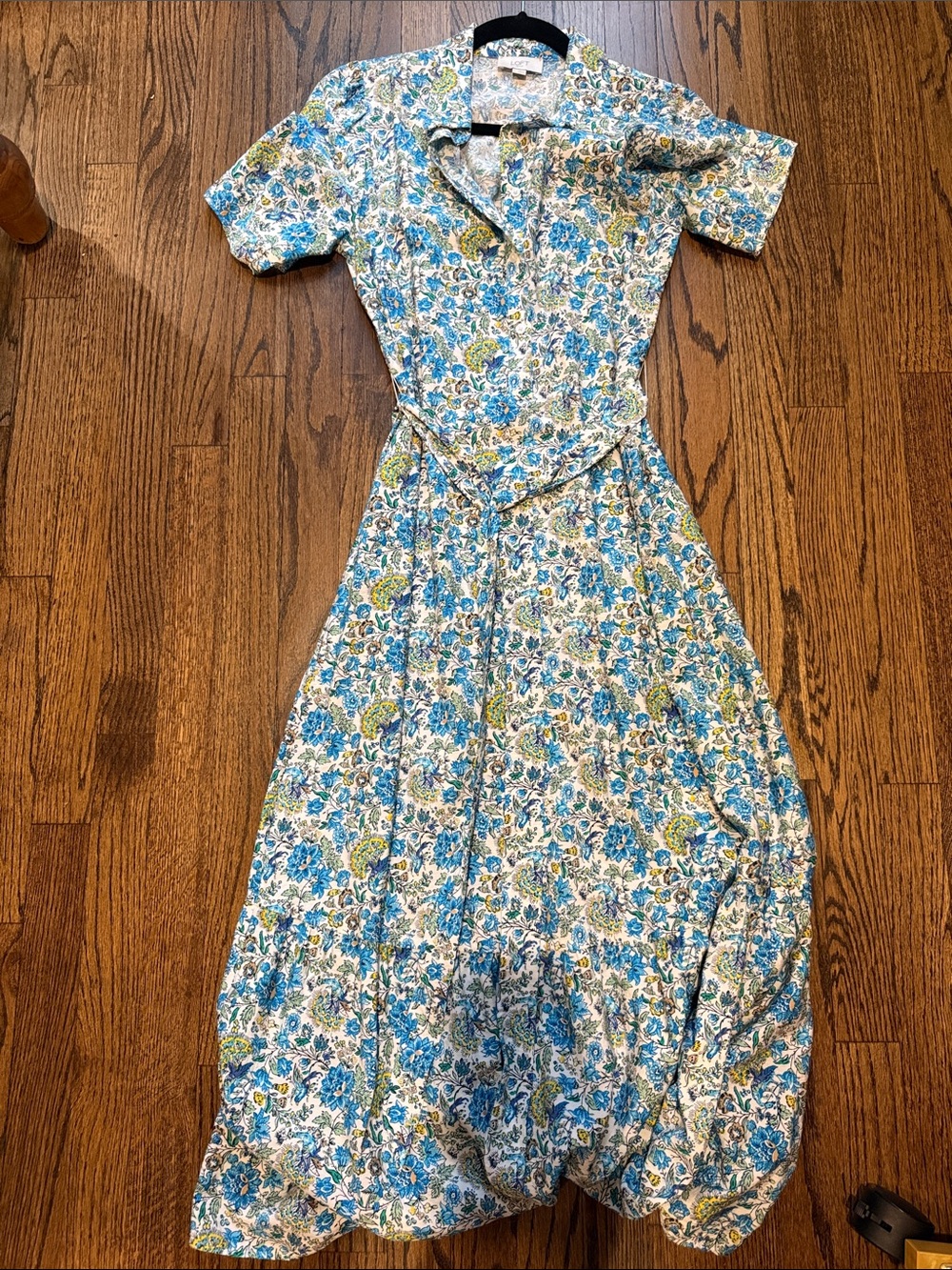 LOFT Floral Print Dress in Blue, Green and White
